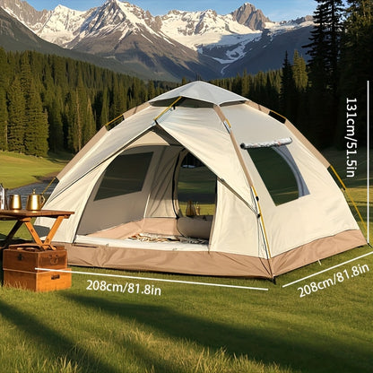 Automatic pop-up camping tent, windproof and sun-resistant, suitable for park camping trips, outdoor hiking adventures, beach family vacations, portable foldable design, the perfect holiday gift
