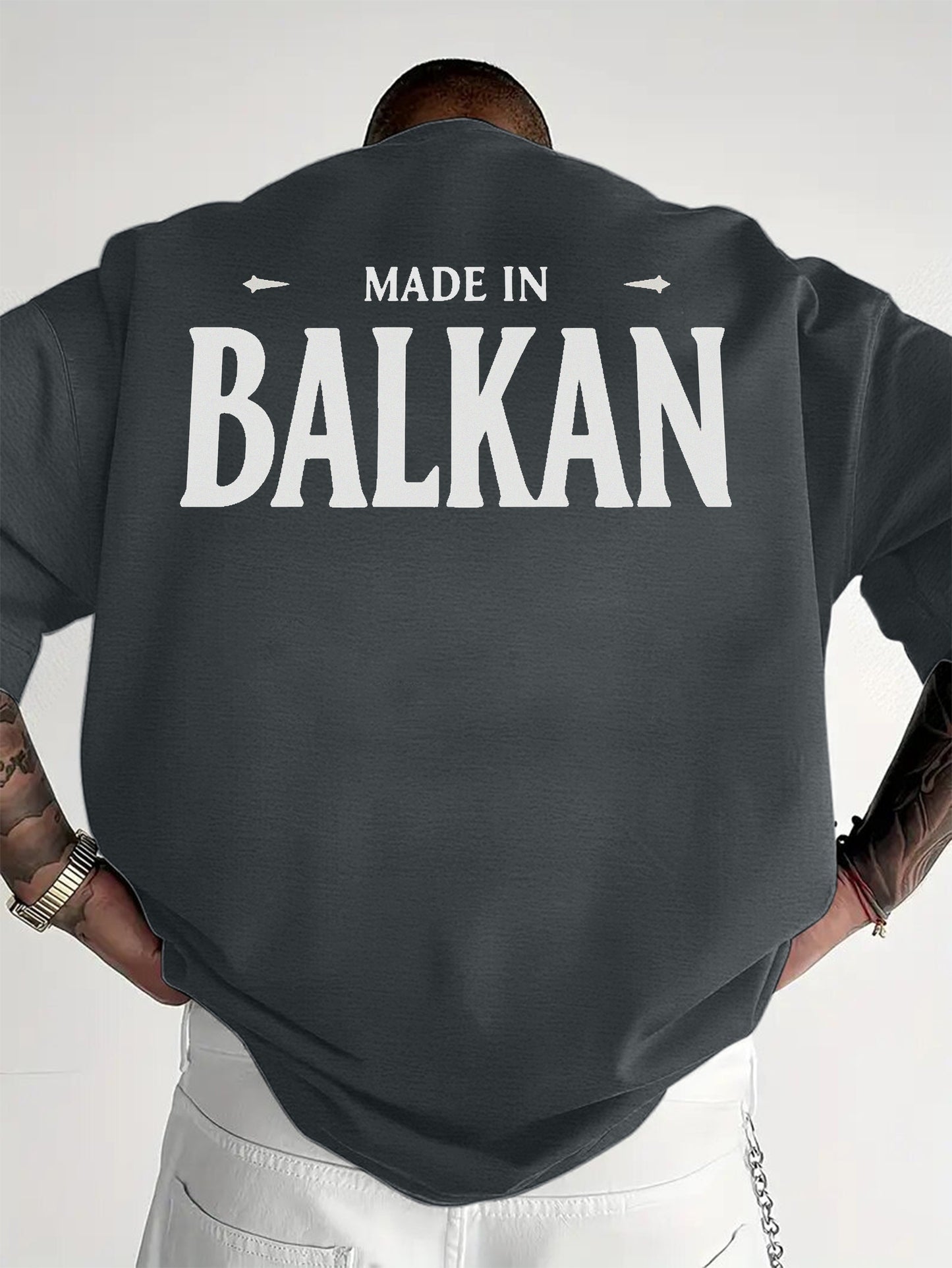Men'S Casual Short Sleeve T-Shirt - "Made in Balkans" Print, Lightweight & Breathable Summer Tee, Round Neck, Regular Fit, Perfect for Casual Attire, Breathable Clothing | Modern Casualwear | Lightweight Shirt