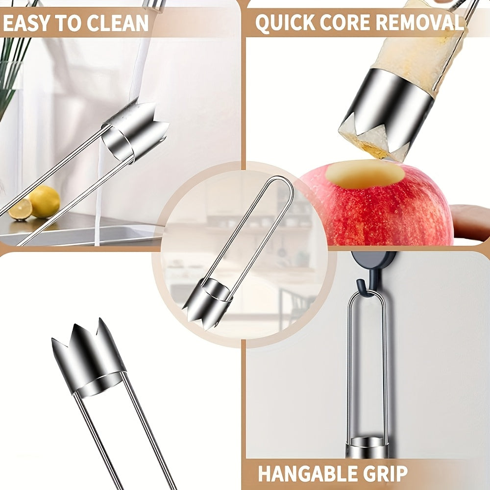 1pc Stainless Steel Fruit and Vegetable Corer, Seed Remover for Red Bell Peppers, Apples, Pears, Tomatoes, Peppers - Durable and Easy-to-Use Kitchen Tool, Seed Removal Tool | Modern Kitchen Gadget | Durable Kitchen Tool, Vege