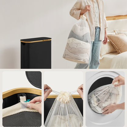 Laundry Basket, Laundry Collector with Lid, 65 L, Removable Laundry Bag, Oxford Fabric, Foldable