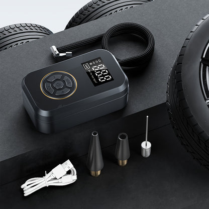150PSI Portable Air Compressor Tire Inflator - Cordless Tire Pump with Digital Pressure Gauge, LED Light, USB Charging, And Rechargeable Lithium Battery - Perfect for Car, Bike, Motorcycle, And Ball Inflation