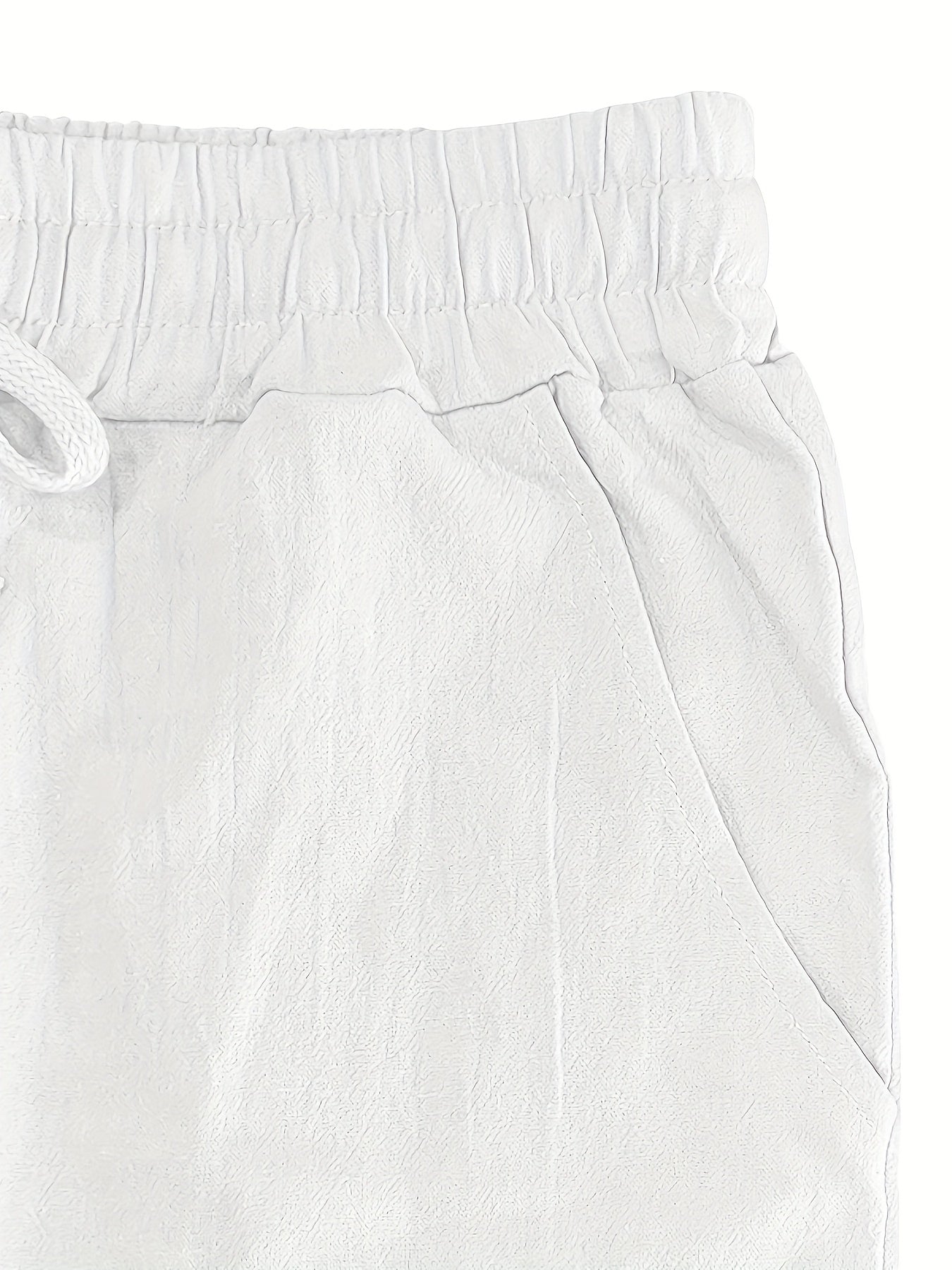 Men's Lightweight Breathable Linen Pants - American Loose Fit Straight Leg Casual Trousers with Adjustable Drawstring Waist & Side Pockets, Semi-Sheer Solid Color for Beach Vacation, Summer Outings & Casual Attire, Beach Pant