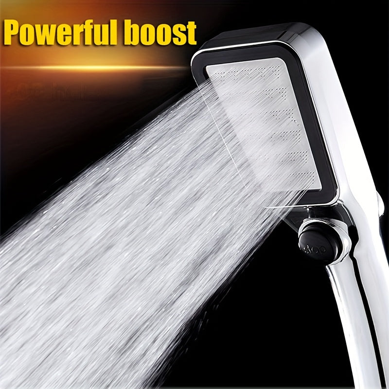 1pc TATUKIKO Heavy-Duty Shower Head with 300 Nozzles - Powerful Shower Spray, Quick Stop Button, Tool-Free Installation - ABS Construction for Bathroom, Spa, or Commercial Use