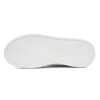 Men'S Classic Solid Color Thick Sole White Shoes, Casual Skateboard Sneakers, Korean Style Versatile Fashion Trend, Lightweight Comfortable Durable Casual Sports Shoes