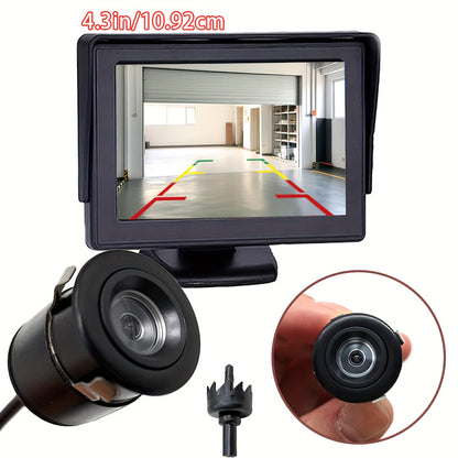 Car Rearview Reversing Camera 4.3-Inch Display LCD Monitor, Car Safety Parking Assistance Products, Reversing Camera to Help You Quickly And Safely Back Up, for Pickup Trucks, Rvs, Cars, Campers, Easy to Install, a Must for N