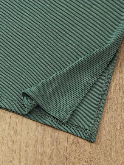 Women'S Sleeveless Top & Skirt Set - Casual, Solid Color, Round Neck, Polyester, Spring/Fall Fashion, Casual Attire|Sleeveless Top|Polyester Fabric