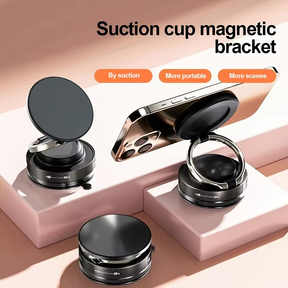 1pc Car Magnetic Phone Holder, Adjustable Rotating Double-Sided Suction, ABS Material, Non-High Quality, Hands-Free Cell Phone Mount for Enhanced Driving Safety and Comfort, Handsfree Driving Accessory | Modern Car Accessory