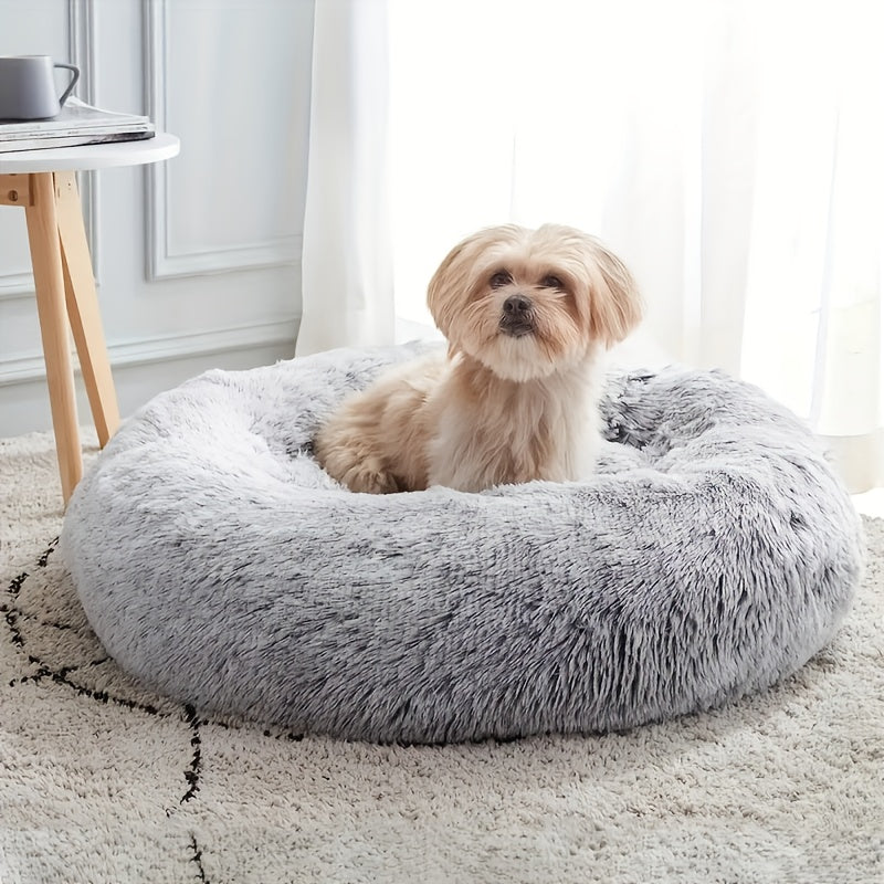 Extra Large Round Plush Dog Bed with Non-Slip Base - 40cm-100cm, Soft Faux Fur Pet Bed for Small, Medium & Large Dogs, Cozy Warmth, Perfect Halloween & Christmas Gift, Available in 6 Sizes, Dog Bed for Dogs, Cozy Pet Furnitur