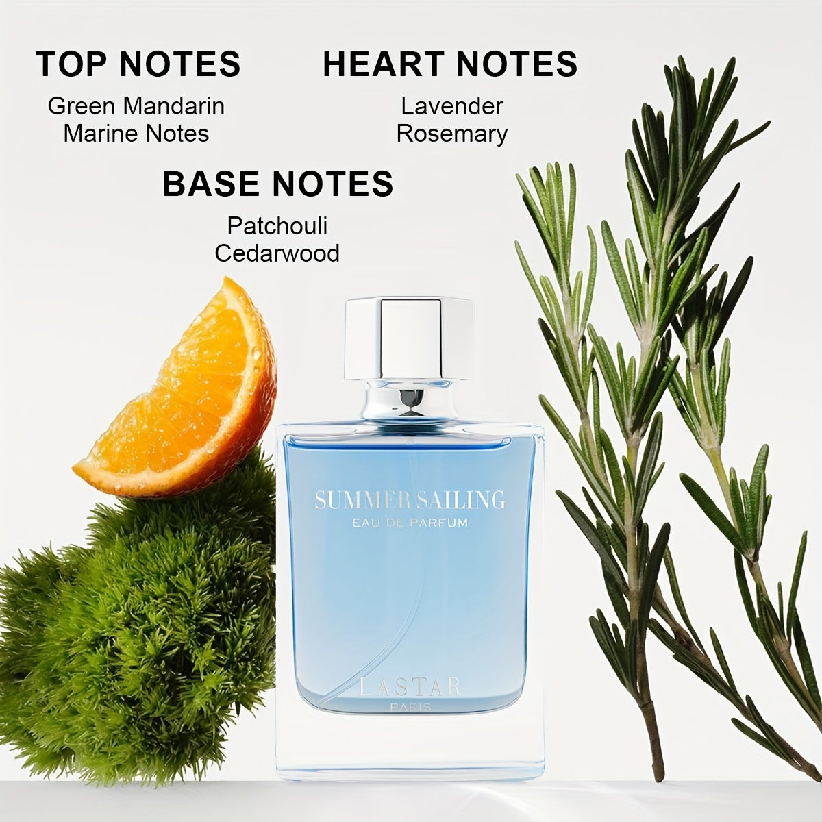 LASTAR Summer Sailing Eau de Parfum - Aquatic Floral Scent with Citrus, Sea Water & Cedarwood, Long-Lasting Fresh Perfume for Women & Men, Travel & Commute, Gift Box Packaging, Commute Fragrance, Sleek Bottle Design, Durable