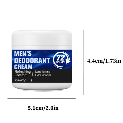 Men's Deodorant Lotion - 50g, Long-lasting freshness and underarm odor control, Enriched with Camellia and Sweet Almond Oils, Moisturizing formula, Up to 72 hours odor control