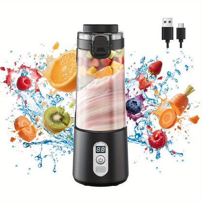 USB Rechargeable Portable Blender with Digital Timer Display, 10-Cup Capacity, Detachable & Easy-Clean Design for Smoothies, Juices, Protein Shakes - Ideal for Gym, Travel, Home Use, Smoothie Blender Portable, Juice Preparati