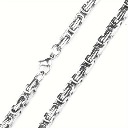 Men'S Cuban Chain Necklace - Heavy-Duty 304 304 Stainless Steel Jewelry, Interlocking Link Design for Everyday & Formal Wear - Birthday/Anniversary/Father'S Day Gift for Him - Durable Hip-Hop Necklace for Men, Hip Hop Necklac