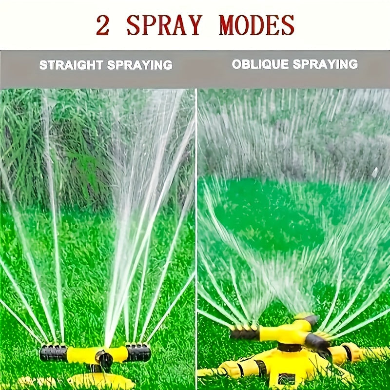 1pc Lawn Automatic Rotating Sprinkler, 360° Rotating Sprinkler/Sprinkler, 3 Manually Adjustable Rotating Arms Can Be Combined with Multiple Angles, Large Area Coverage for Garden Courtyards, Lawn Gardening Automatic Irrigati