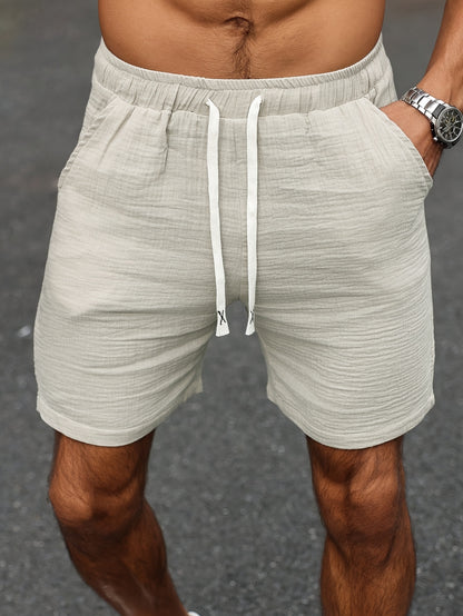 Men's Summer Cotton Casual Shorts with Elastic Waistband