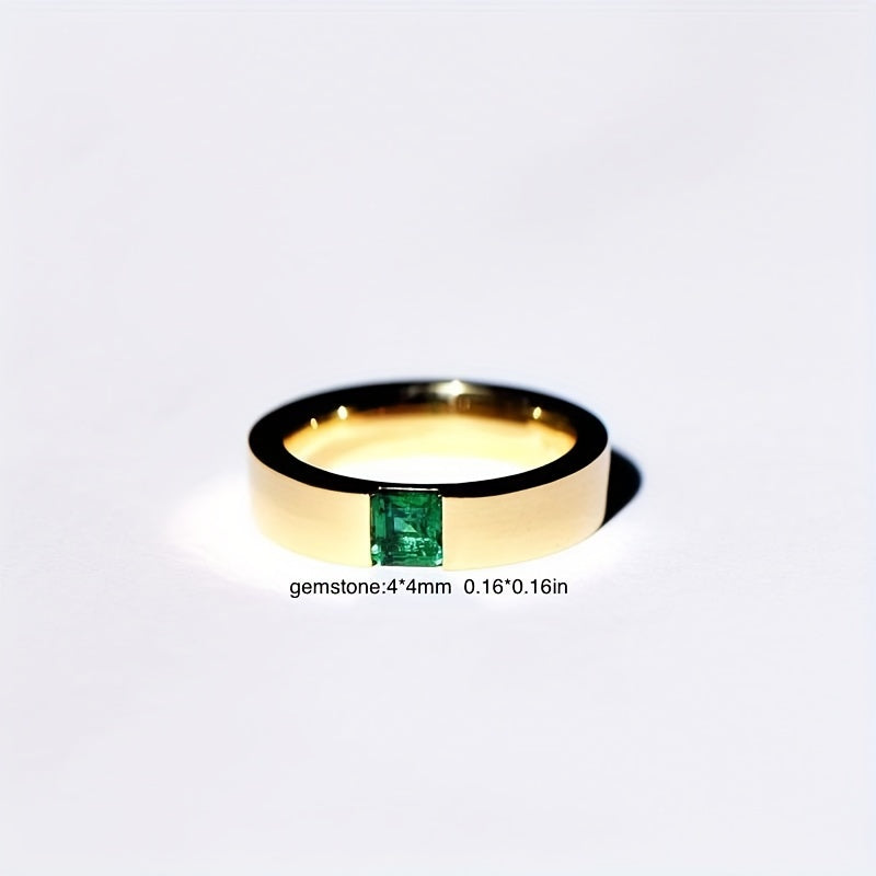Popular 4mm Synthetic Synthetic Gems Couple Rings for Men and Women