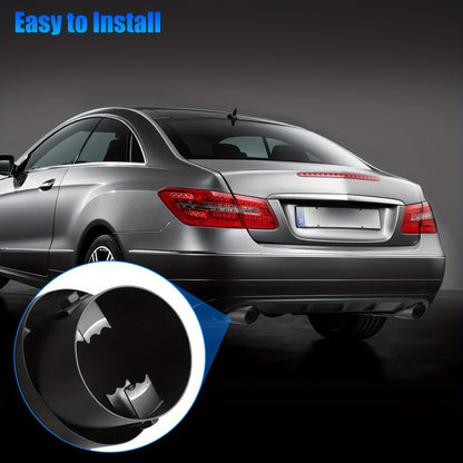 A Black Stainless Steel Car Exhaust Tip, Easy to Install - Suitable for Pipes Ranging from 6.35 cm to 9.14 cm, Enhances Performance And Sound.