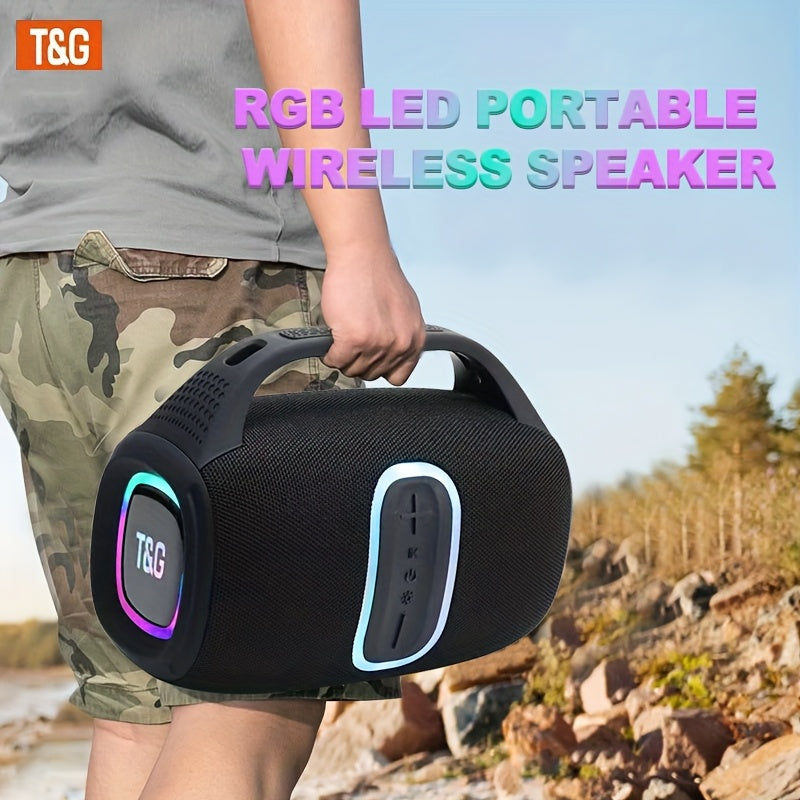 T&G Portable Wireless Wireless Speaker - 24W HD Stereo Sound, IPX4 High Quality & Dustproof, Long-Lasting 3600mAh Battery, Dual Speakers, Compatible with Phone/ Tablet/TV/PC, USB-C Portable Charger - for Home, Travel, Party,