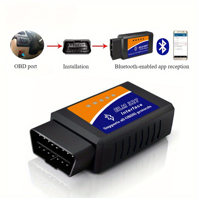 Wireless OBD2 Scanner - Full System Scan, Emissions Test, Real-Time Data Analysis for Android & iOS, Compatible with Most Vehicles, No Battery Needed, Vehicle Diagnostics, Modern Gadget, Durable Construction
