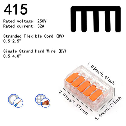 New Style Lever Line Electrical Connectors Kits, 90pcs Quick Electrical Connectors, 28-12AWG, Compact Wire Connectors, 45x2Inputs, 30x3Inputs, 15x5Inputs, Push in Electrical Connection Terminals