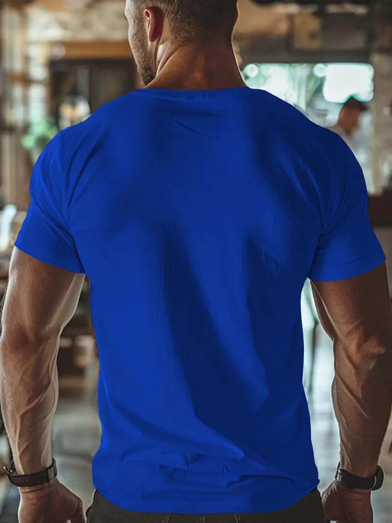 Men's Short-Sleeve T-Shirt with Inspirational "CREATE Your Own Life" Print & Prayer Hands Design - Elastic Round Neck, Breathable Fabric for Summer Outdoor Activities, Casual Comfort Fit, Machine Washable, Artistic Lifestyle
