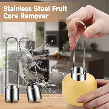 1pc Stainless Steel Fruit and Vegetable Corer, Seed Remover for Red Bell Peppers, Apples, Pears, Tomatoes, Peppers - Durable and Easy-to-Use Kitchen Tool, Seed Removal Tool | Modern Kitchen Gadget | Durable Kitchen Tool, Vege