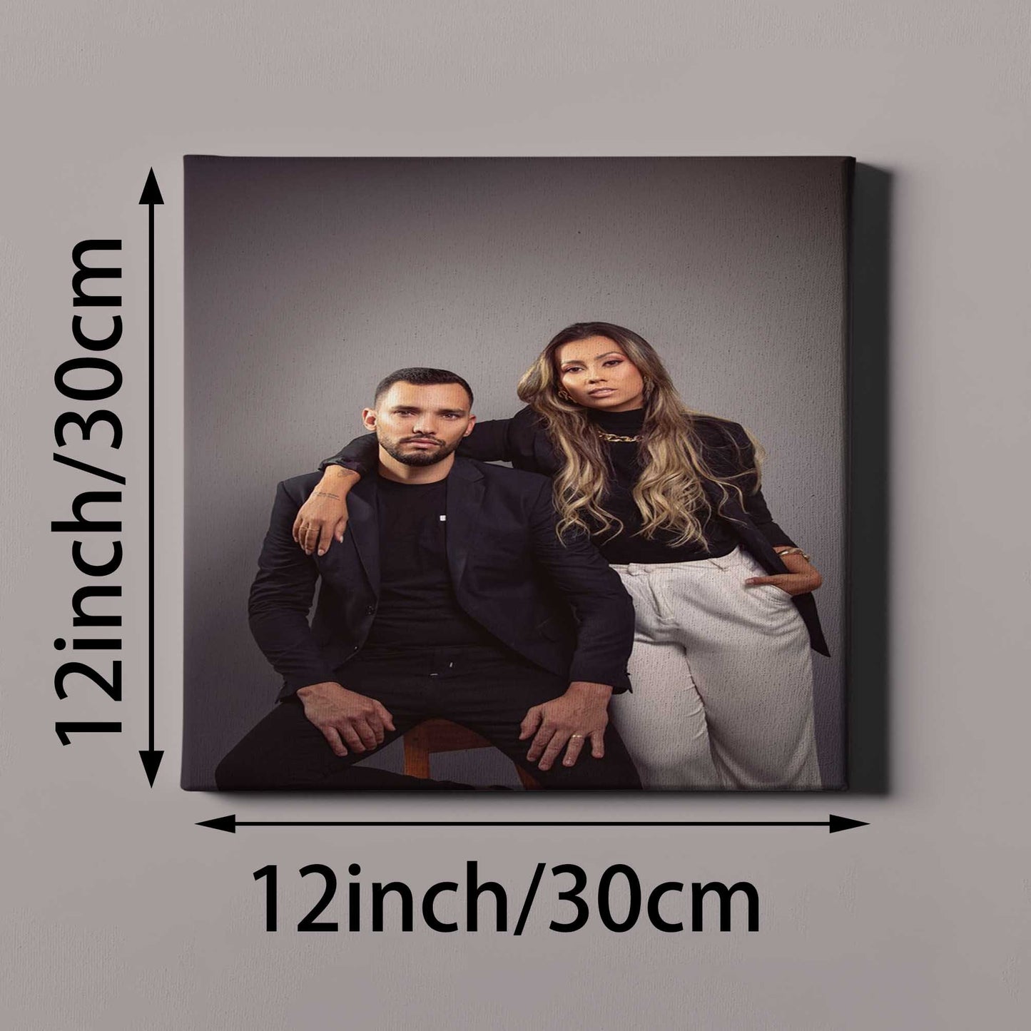 1pc Personalized Custom Photo Canvas Print with Pine Wood Frame, UV Printed Family Portrait Wall Art, Home Office Decor, Ideal for Dining Room, Bedroom, Living Room - Customized Hanging Picture
