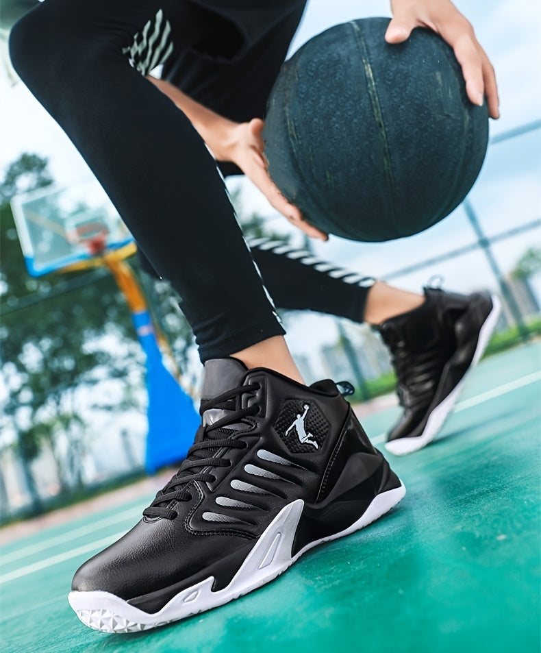 Men'S Trendy Casual Training Sneakers - Lightweight, Shock-Absorbing Running Shoes with Soft Rubber Sole, Breathable Fabric Lining, and Durable Synthetic Upper in White & Black, Lace-Up Design, Athletic Footwear | Modern Snea