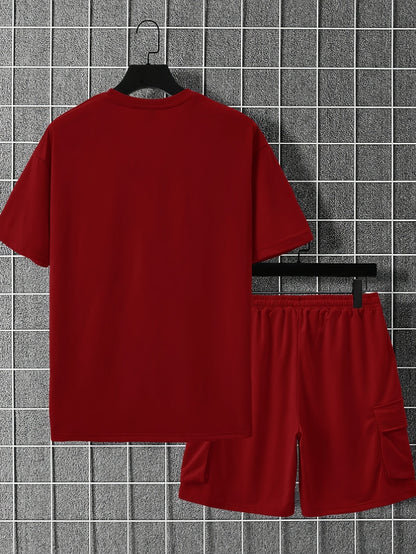 Summer Heavyweight FOG Color Earth Tone Short Sleeve Shorts Streetwear Loose Fashion Set