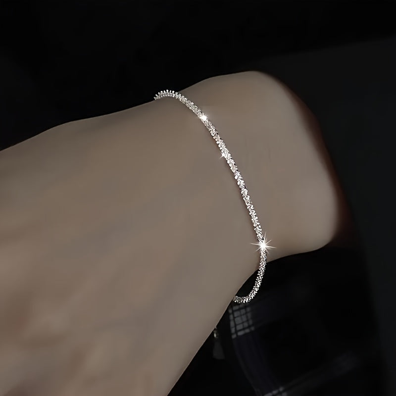 Women's 18K Golden-Plated Copper Sparkling Bracelet - Elegant & Cute Versatile Jewelry for Casual Attire, Parties, Valentine's Day Gift - Year-Round Accessory