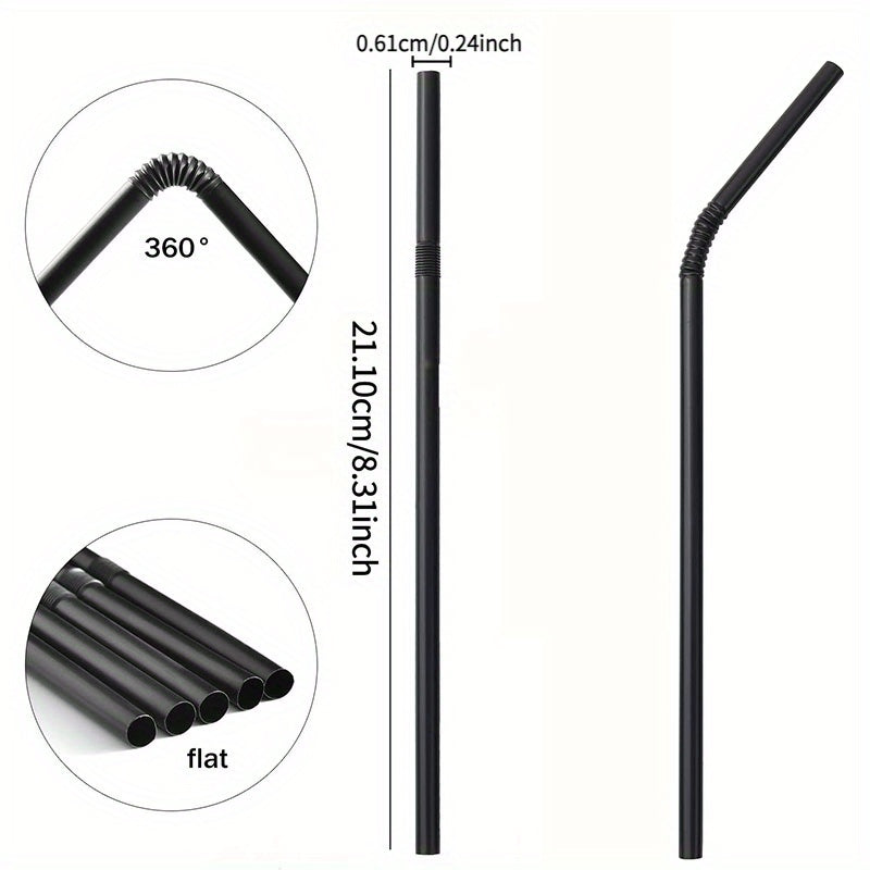 100pcs thickened and durable straws, bendable, food-safe, suitable for smoothies, boba, bubble milk tea and tropical beverages, perfect for home use and parties. Bendable beverage straws, decorative drinking straws, straw cup