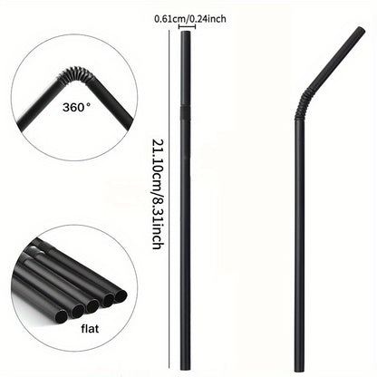 100pcs thickened and durable straws, bendable, food-safe, suitable for smoothies, boba, bubble milk tea and tropical beverages, perfect for home use and parties. Bendable beverage straws, decorative drinking straws, straw cup