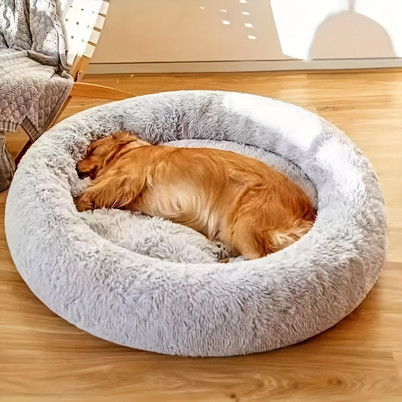 Extra Large Round Plush Dog Bed with Non-Slip Base - 40cm-100cm, Soft Faux Fur Pet Bed for Small, Medium & Large Dogs, Cozy Warmth, Perfect Halloween & Christmas Gift, Available in 6 Sizes, Dog Bed for Dogs, Cozy Pet Furnitur