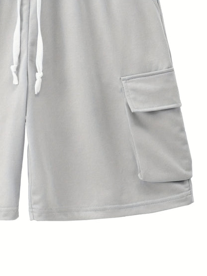 Summer Heavyweight FOG Color Earth Tone Short Sleeve Shorts Streetwear Loose Fashion Set