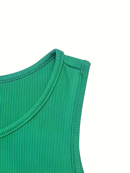 Y2K Style Cropped Sleeveless Tank Top - BRASIL Flag Print Slim Fit Women's Summer Top, Vibrant Green & Yellow Graphic, Machine Washable Casual Streetwear, Festive Outfit, Fashion-Forward Design, Smooth Texture