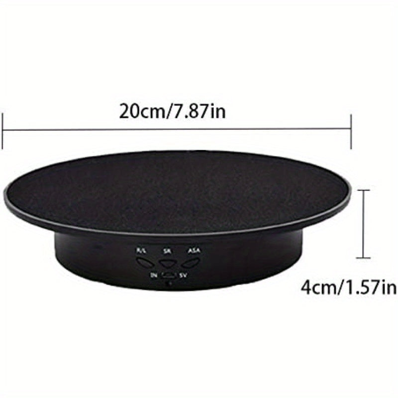 1pc 360-Degree Turntable Automatic Platform Velvety Surface, Display Stand, Rotating Display Stand, Turntable for Photography Rotating Turntable, Rotating Platform for Presentation, Retail Display Stand