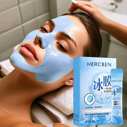 Ceramide Ice Soft makeup Mask 6gx10 pack, containing hyaluronic acid, vitamin E, Jojoba seed oil hydrates facial Light Beige to make Light Beige younger, suitable for all Light Beige types must travel Makeup base