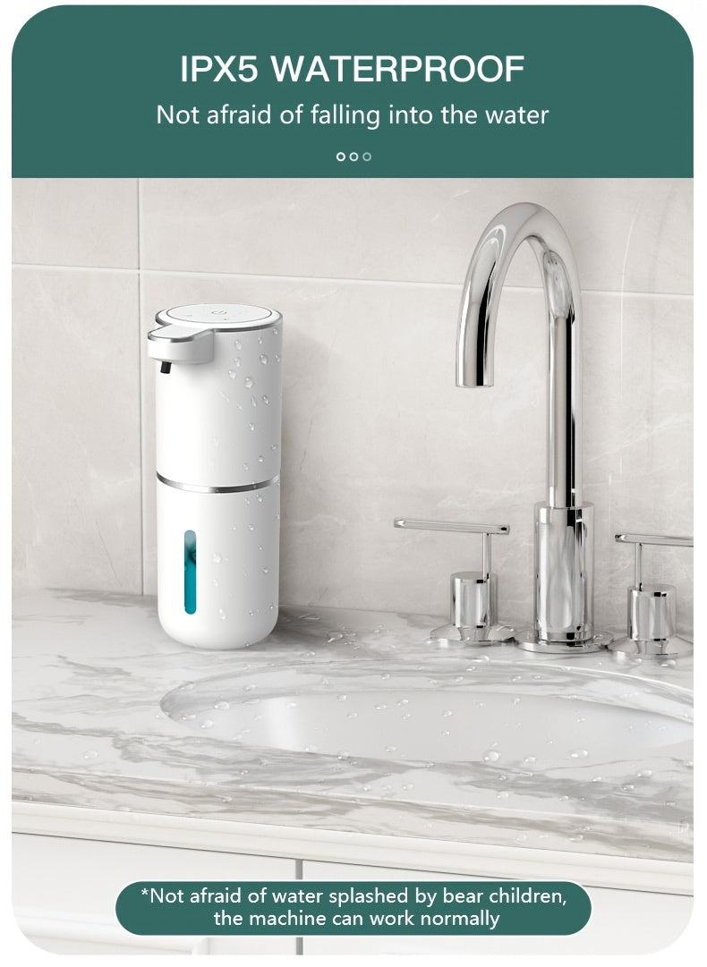 380Ml Automatic Soap Dispenser with Touchless Sensor - Wall-Mounted, Rechargeable Lithium Battery, USB Charging, Modern Black Design for Bathroom And Kitchen, Bathroom Soap Dispenser|Modern Soap Dispenser|Touchless Soap Dispe