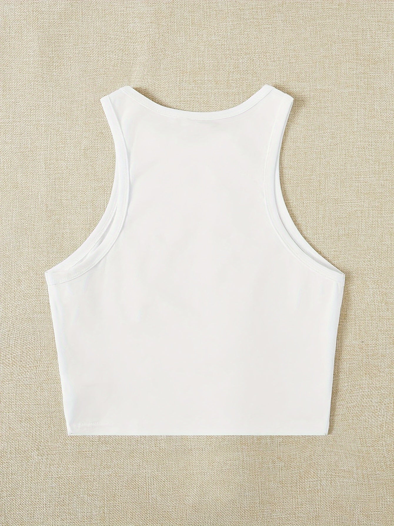 Women's Elegant Cropped Graphic Tank Top - Cherry Print Semi-Sheer Stretchy, Round Neck Sleeveless Shirt, Machine Washable All-Season Casual Top, Ladies Tank Tops, Playful Summer Wear