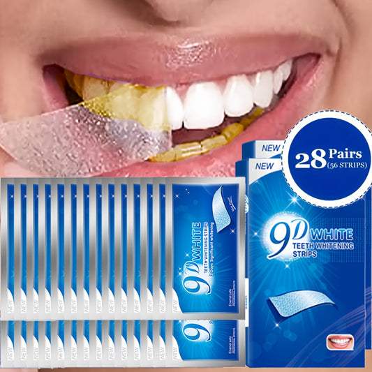 56pcs/28pairs 9D Teeth Strips Set, Safe and, Removes Dirt, Brightens Teeth