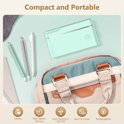 Portable Label Printer And Label Paper, P31S Mini Label Printer, Wireless Connection, No Need for Ink Or Toner, Suitable for Smartphones, Home, Office, School, Equipped with a Roll of Self-Adhesive Label Paper, Available in D