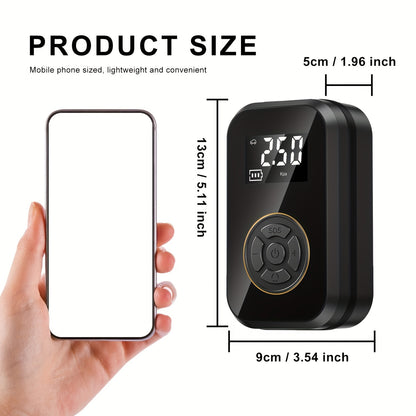 150PSI Portable Air Compressor Tire Inflator - Cordless Tire Pump with Digital Pressure Gauge, LED Light, USB Charging, And Rechargeable Lithium Battery - Perfect for Car, Bike, Motorcycle, And Ball Inflation