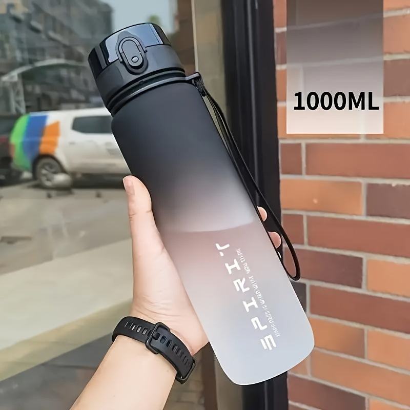 1pc Portable Leakproof Water Bottle With Time Marker And Carrying Strap