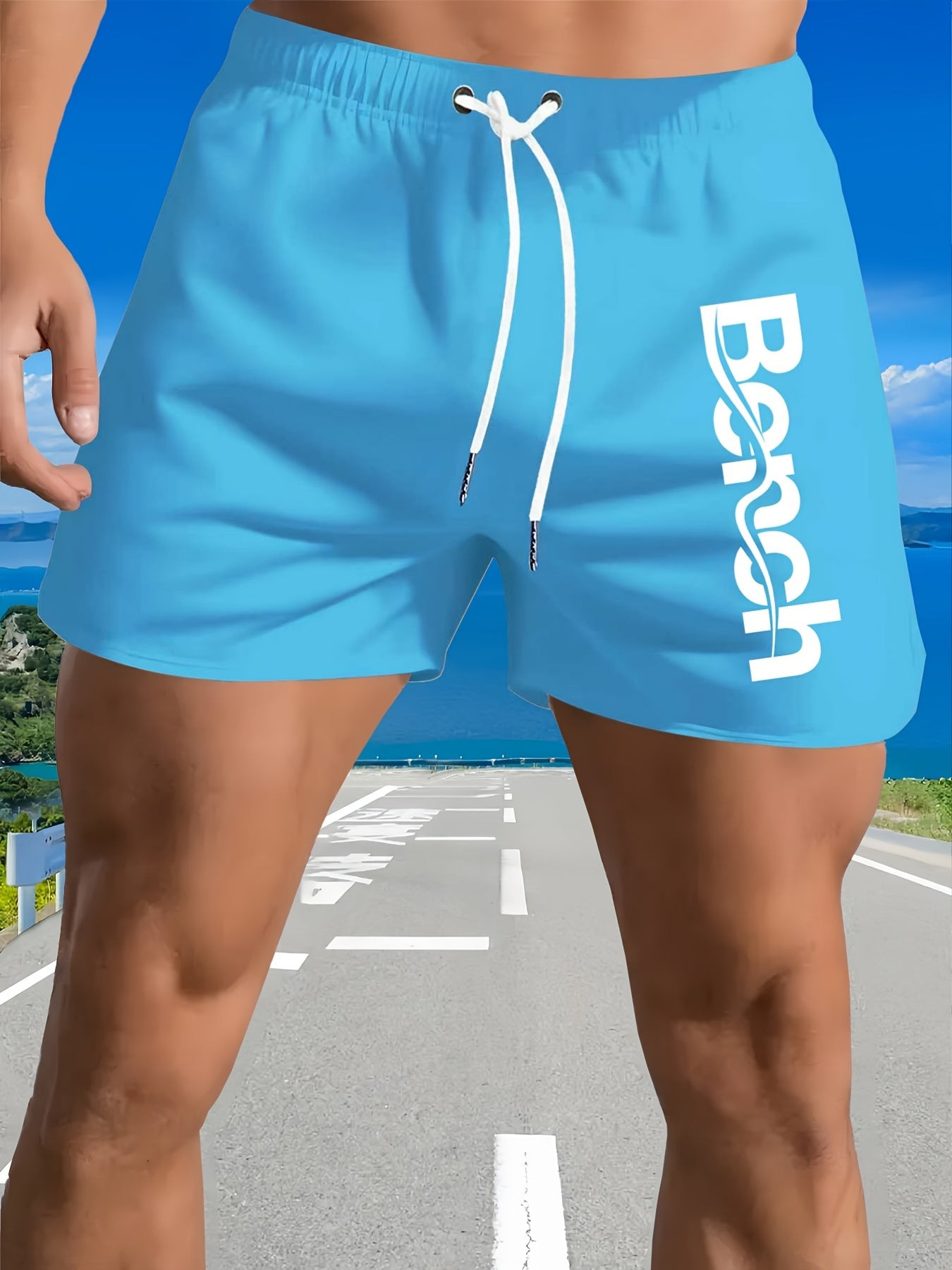 Men'S Quick-Dry Swim Trunks with Drawstring Waist - Vibrant Pink Geometric Pattern Beach Shorts, Breathable Regular Fit Casual Swimwear for Summer, Bathing Suits, Quickdrying Fabric