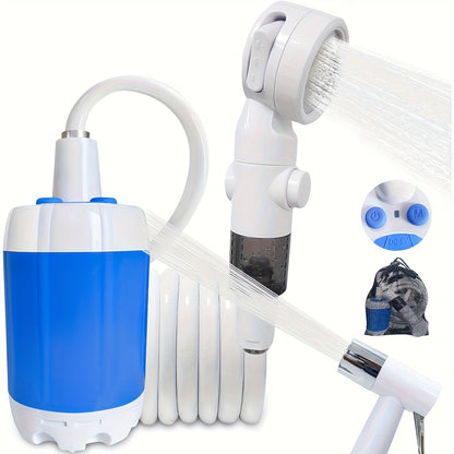 Upgraded Electric Shower Pump with Intelligent Digital Display - USB-Powered Portable Camping Shower, Heavy-Duty Electric Cleaning Pump with Multiple Spray Modes & Fast Pumping for RV, Boat, Outdoor, Travel - Compact Cleaning