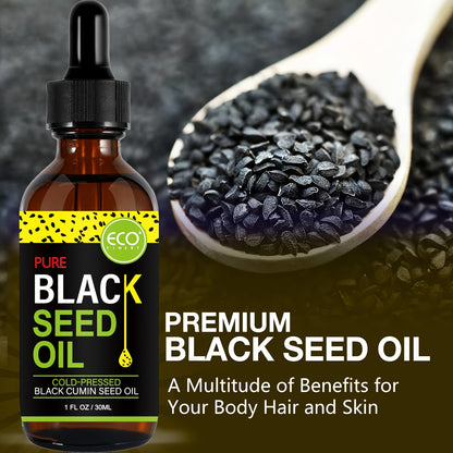 ECO FINEST Pure Black Seed Oil - Cold-Pressed Nigella Sativa with Thymoquinone
