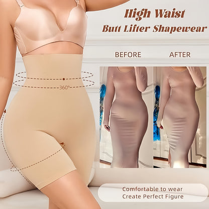 High-Waist Tummy Control Shapewear Shorts for Women - Seamless, Compression Thigh Slimming & Butt Lifting Underwear, Invisible Postpartum Waist Trainer, Comfortable Polyester, All-Season Wear, Waist Trainer Tummy Control