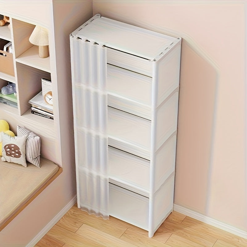 Five/Six-Tier Storage Cabinet Lightweight Dustproof Home Organization Minimalist Beautiful High Load Capacity Living Room Bedroom Balcony Multi-Functional Large Capacity Storage Cabinet