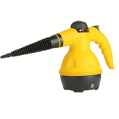 ESUPER Handheld Pressurized Steam Cleaner - 600W 220-240V Multi-Surface Steamer with 3 Brush Heads, 2 Nozzles & 2 Attachments for Home, Car, Upholstery, Grout - Ergonomic Design, Durable ABS Resin, European Plug, 350ml Capaci