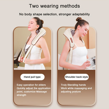 Beige Neck Massager with Hot Compress & Wireless Kneading - USB-Powered Portable Design for Neck, Back, Legs, Shoulders - Home Office Relaxation Gift for Men & Women, Neck And Shoulder Massager, Sleek Appliance Design, Adjust