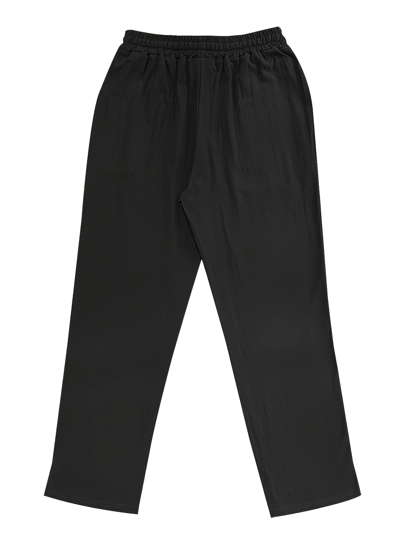 Men's Lightweight Breathable Linen Pants - American Loose Fit Straight Leg Casual Trousers with Adjustable Drawstring Waist & Side Pockets, Semi-Sheer Solid Color for Beach Vacation, Summer Outings & Casual Attire, Beach Pant